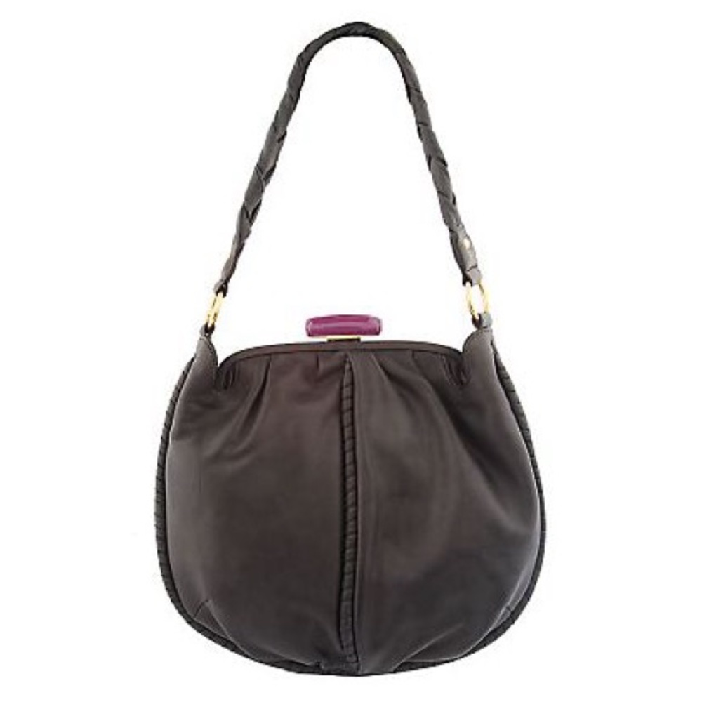 Fiore by Isabella Fiore Leather Frame Hobo with Clasp